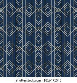 Seamless geometric stylish texture. Classic Art Deco seamless pattern. Abstract retro vector texture. Vintage Islamic wallpaper. Lattice graphic design. Vector modern tile pattern.