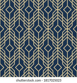 Seamless geometric stylish texture. Classic Art Deco seamless pattern. Abstract retro vector texture. Vintage Islamic wallpaper. Lattice graphic design. Vector modern tile pattern.