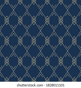 Nahtlose geometrische Stilstruktur. Klassisches Art Deco nahtloses Muster. Abstrakte Retro-Vektorstruktur. Vintage Islamische Tapete. Gittergrafisches Design. Moderne Vektorfliesen-Muster.