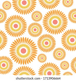 Seamless geometric sunflower pattern design