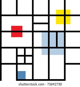 Seamless geometric suprematism pattern in style neo-plasticism abstract art