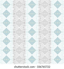 Seamless geometric tartan, square, rhombus lace vintage ornament, embroidery. Retro geometric pattern can be used for wallpaper, pattern fills, web page background,surface textures - stock vector.


