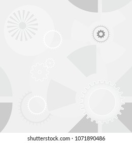 Seamless geometric technology background with gears and shape. Vector abstract graphic design.