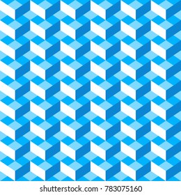Seamless geometric technology pattern in blue and white colors. Vector.