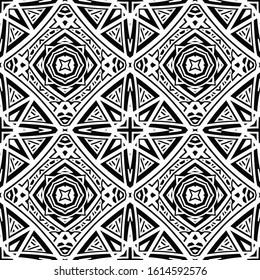 Seamless geometric texture. Abstract black and white repeating background. Template for printing on wrapping paper, fabric, backdrops