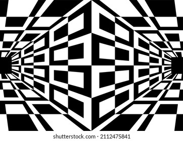 Seamless Geometric Texture. Abstract Endless Background. Vector Optical Illusion Graphic Design