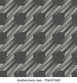 Textura Geométrica Sin Marea. Resumen De Fondo De Banda Interminable. Diseño gráfico monocromo vectorial
