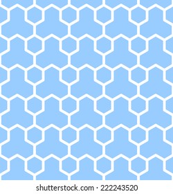 Textura geométrica sin inconveniente. Patrón de hexágonos azules. Arte vectorial.