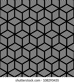 Seamless geometric texture in op art design. Vector art.