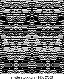 Textura geométrica sin inconveniente. Diseño artístico. Patrón de diamantes a rayas y estrellas. Arte vectorial.