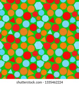 Seamless geometric texture with polygonal geometric shapes. Bright geometric texture. Vector illustration