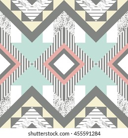Seamless geometric texture in retro abstract style 3
