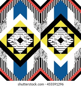 Seamless geometric texture in retro abstract style 2