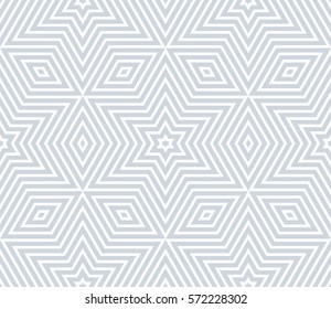 Seamless geometric texture. Stars and diamonds pattern. Vector art.