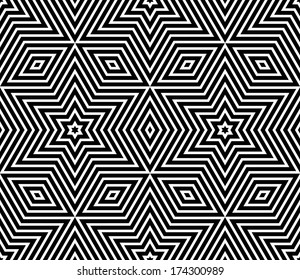 Seamless geometric texture. Stars pattern. Vector art.