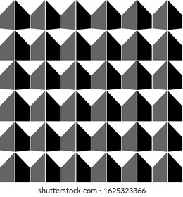 Seamless geometric texture of triangles and trapeze. Vector seamless pattern