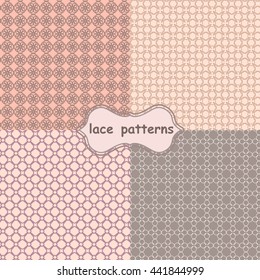 Seamless geometric texture. Vector endless ornament, ethnic traditional pattern. Set of 4 backgrounds. Use for pattern fills, wallpaper, web page background.