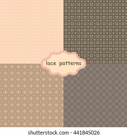 Seamless geometric texture. Vector endless ornament, ethnic traditional pattern. Set of 4 backgrounds. Use for pattern fills, wallpaper, web page background.