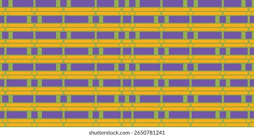 Seamless geometric tile pattern with rectangle purple, yellow, and green. Ideal for modern backgrounds, wallpapers, digital design, and surface decoration.