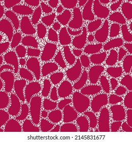 Seamless geometric tile print with silhouettes of oval rounded shapes resembling pebbles texture. Monochrome decorative biology molecular forms pattern. Paving stone mosaic tracery. Trendy flat style.