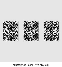 Seamless geometric tiles pattern vector illustration with grunge effects. black and white element