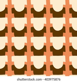Seamless geometric tiles pattern in vintage style, vector abstract background.
