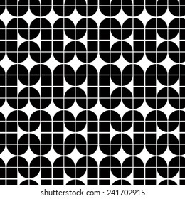 Seamless geometric tiles, vector seamless abstract background in black and white. 