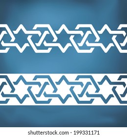 Seamless geometric tiling borders. Inspired by old ottoman and arabian girih