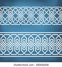 Seamless geometric tiling borders. Inspired by old ottoman and arabian ornaments