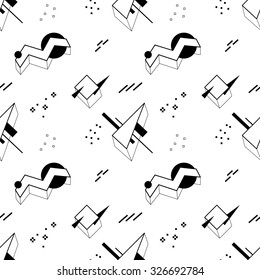 Seamless geometric trendy pattern in retro style 1