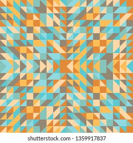 Seamless geometric triangle pattern. Abstract retro geometric background. Tiled wallpaper surface. The texture of the mosaic is suitable for prints, poster design, textiles, T-shirts. Vector