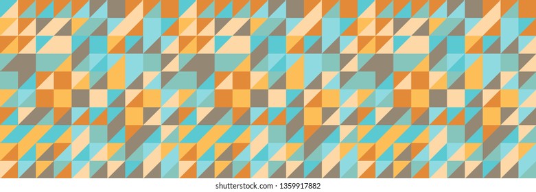 Seamless geometric triangle pattern. Abstract retro geometric background. Tiled wallpaper surface. The texture of the mosaic is suitable for prints, poster design, textiles, T-shirts. Vector