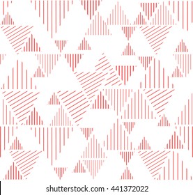 Seamless geometric triangle pattern with stripes. Vector illustration. Abstract Background . Vector Texture.
