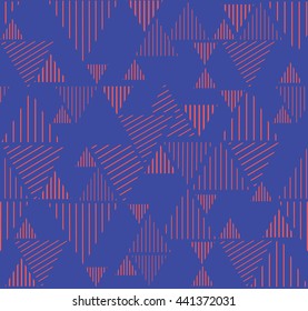 Seamless geometric triangle pattern with stripes. Vector illustration. Abstract Background . Vector Texture.