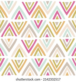 Seamless geometric triangle pattern. Tribal colourful texture. Great for fabric, textile, wallpapaer. Vector illustration