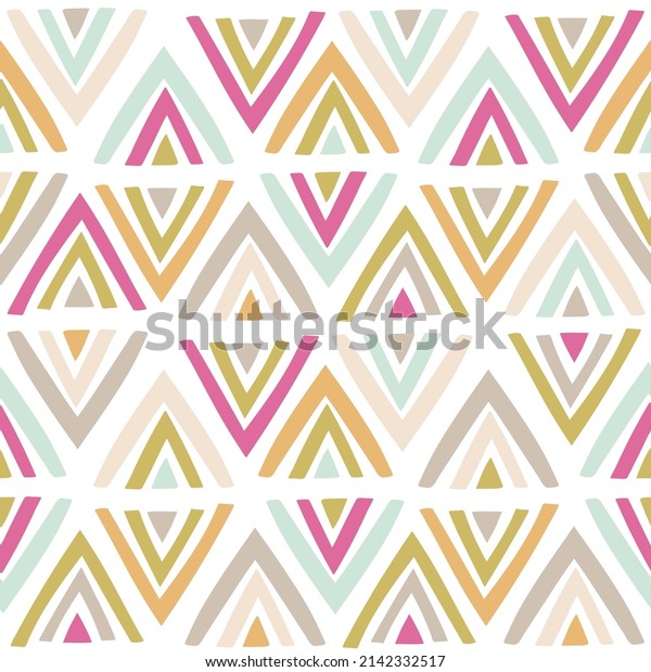 Seamless Geometric Triangle Pattern Tribal Colourful Stock Vector ...