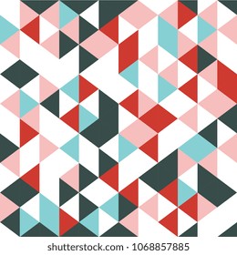 Seamless geometric triangle. Trendy memphis colorful 1980s, 1990s, vintage color.