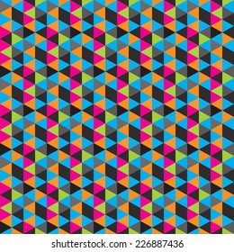 Seamless geometric triangles background. Mosaic. Abstract vector illustration.  Can be used for wallpaper, web page background, book cover.