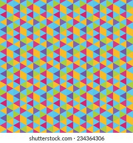Fondo de triángulos geométricos impecable. Mosaico. Ilustración del vector abstracto.  Se puede usar para fondo de pantalla, fondo de página web, portada de libro.