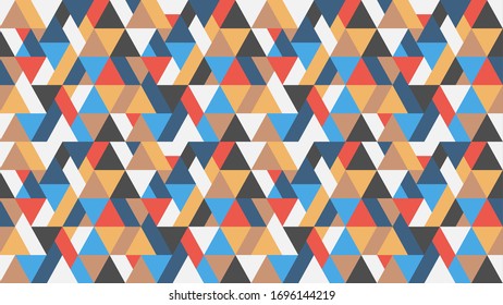 Seamless geometric triangles colorful pattern background. Trendy vector wallpaper