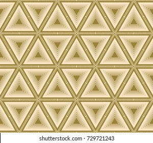 Seamless Geometric Triangles.Beige Background. Vector texture Pattern