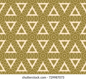 Seamless Geometric Triangles.Beige Background. Vector texture Pattern