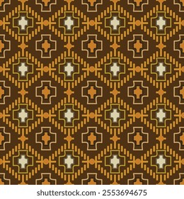 Seamless Geometric Tribal Pattern in Earthy Tones