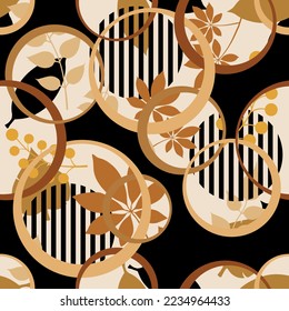 Seamless geometric tropical pattern. Vector Illustration.