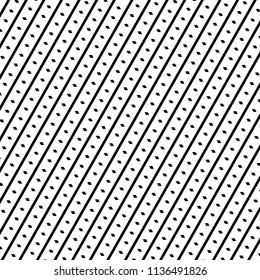 Seamless Geometric Two-Tone Big Diagonal Lines Black Rhombus Black And White Background Vector Pattern