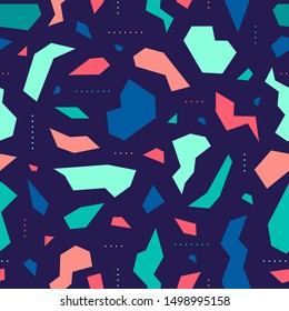 Seamless geometric vector abstract background with dynamic composition and trendy patterns. Colorful geometric patterns.