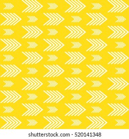 Seamless geometric vector background arrows , simple yellow and white stripes vector pattern ,  background for design or wallpaper.