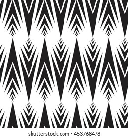 Seamless geometric vector background, simple black and white arrows vector pattern , background for design or wallpaper.