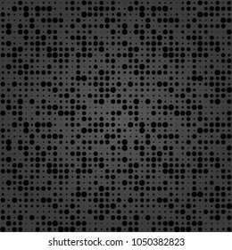 Seamless geometric vector dark pattern. Modern ornament with dark random circles. Geometric abstract pattern