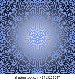 seamless geometric vector mandala flower pattern on background.